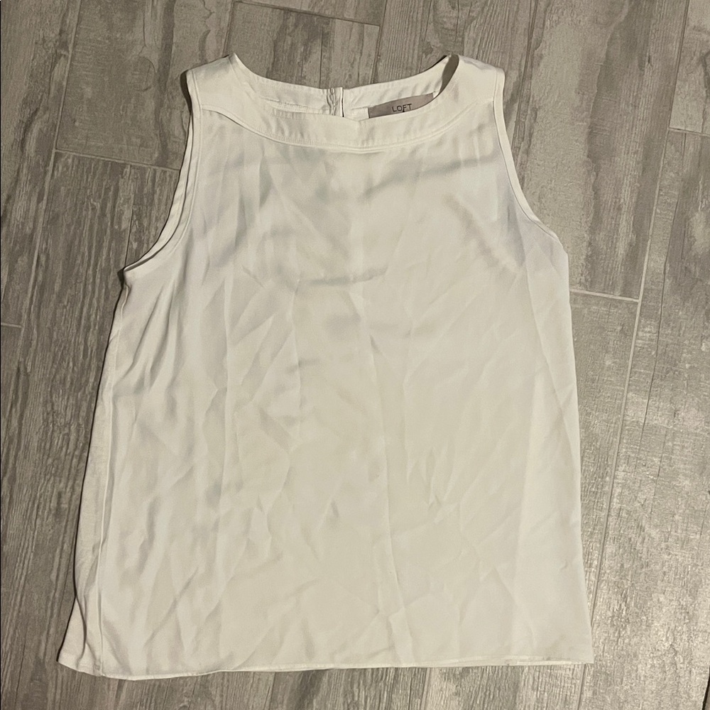 LOFT Cream Sleeveless Blouse